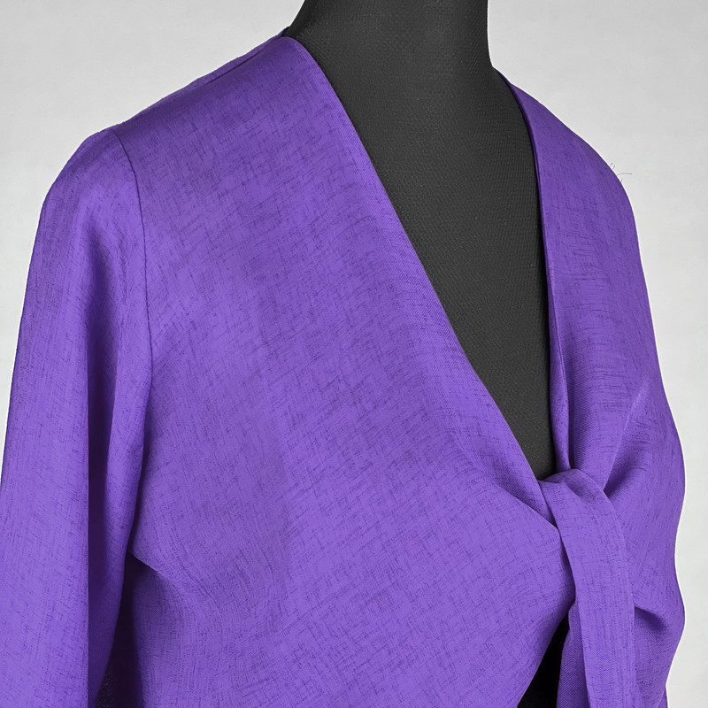 شومیز آستین بلند زنانه مدل گره ای کد AK1124 رنگ بنفش