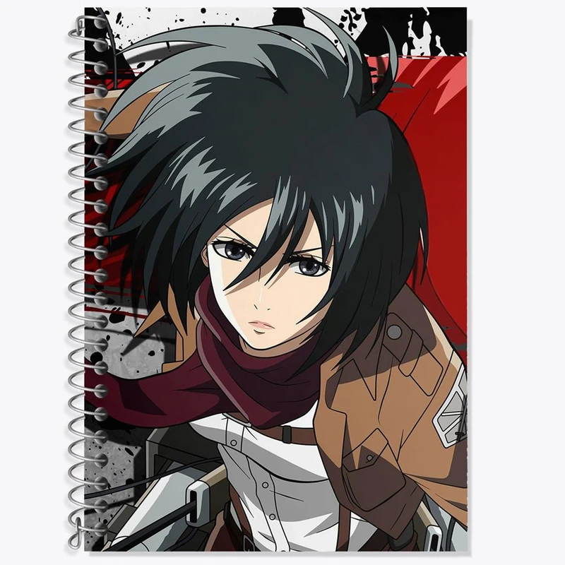 دفتر زبان 50 برگ خندالو مدل دو خط طرح میکاسا اکرمن انیمه دختر کد 12150