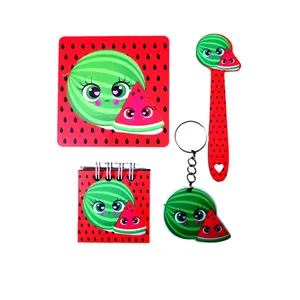 بسته لوازم تحریر مدل  یلدایی هندوانه کد mn124 بسته 4عددی