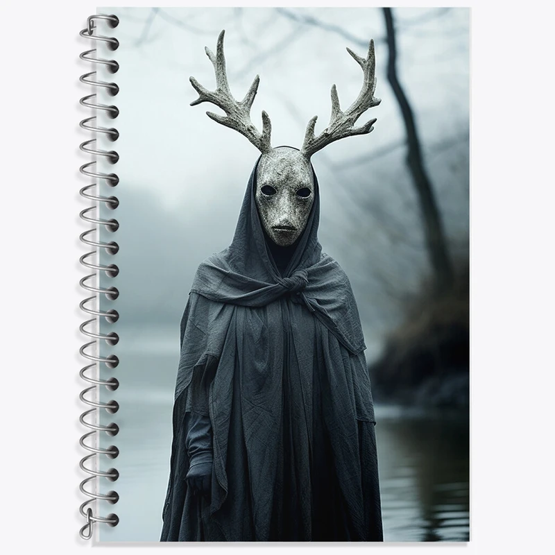 دفتر زبان 50 برگ خندالو مدل دو خط طرح صورتک گوزن  کد F481