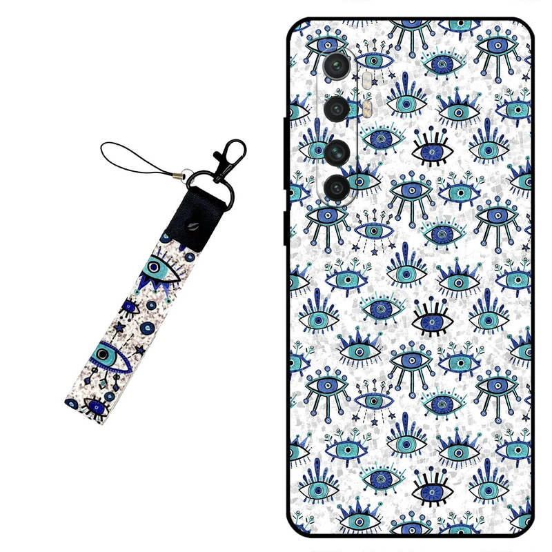 کاور مگافون طرح چشم نظر مدل 6464 مناسب برای گوشی موبایل شیائومی Mi Note 10 Lite به همراه بند آویز