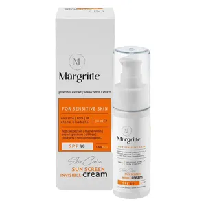 کرم ضد آفتاب بدون رنگ مارگریت SPF 30 مدل 03 ‌مناسب پوست‌های حساس حجم 50 میلی‌لیتر