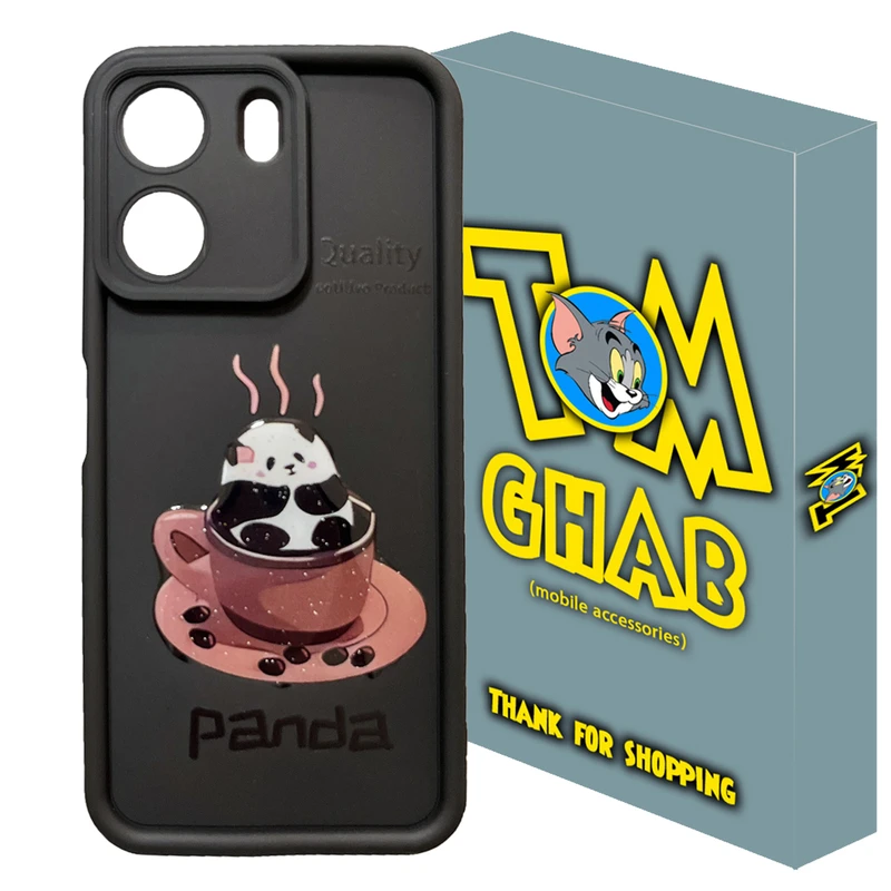 کاور تام قاب مدل سولید طرح PANDA مناسب برای گوشی موبایل شیائومی Redmi 13C / Poco C65