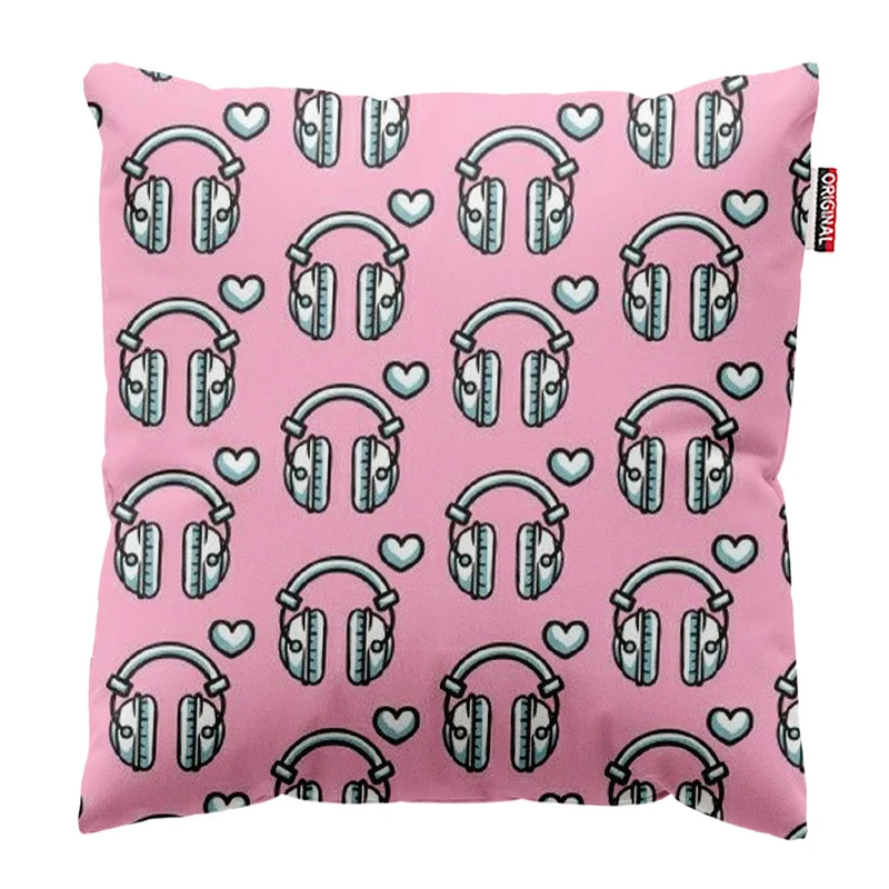 کوسن پاد آفرین طرح هدفون کد 5096 سایز 30*30 سانتی متر 