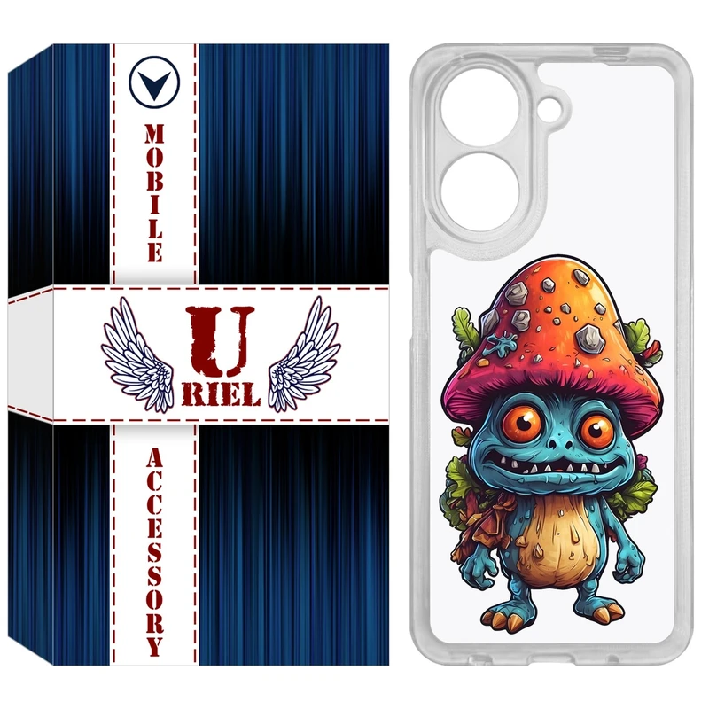 کاور یوریل مدل Clear کد 47 طرح قارچ مناسب برای گوشی موبایل شیائومی Redmi A5 4G / Poco C71