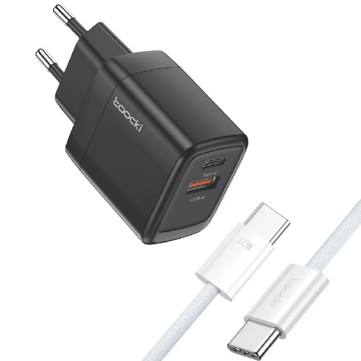 شارژر دیواری 20 وات توکی دو پورت مدل JT-P20F به همراه کابل USB-C