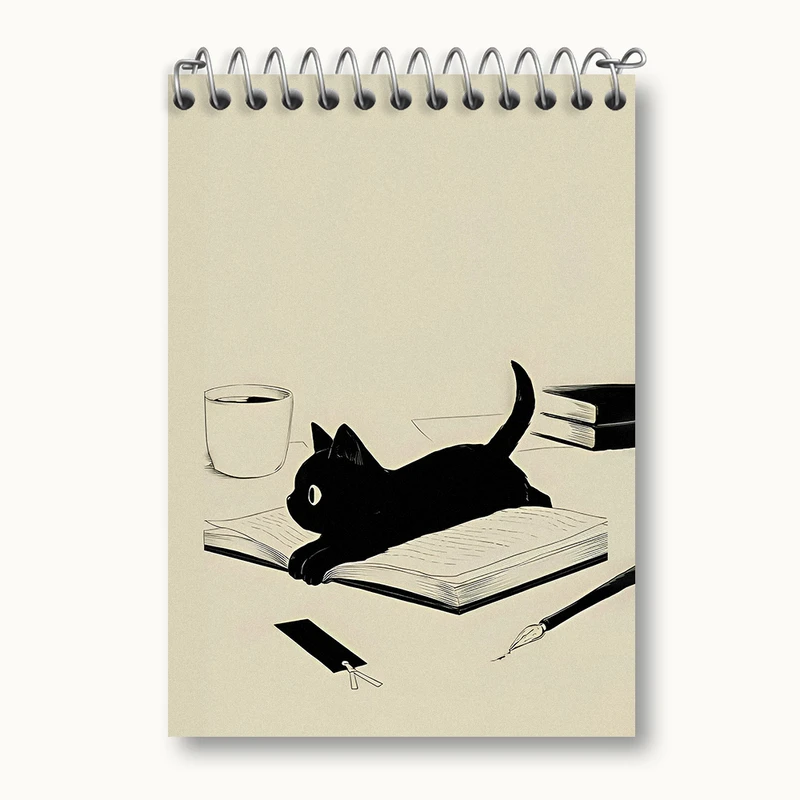 دفتر یادداشت 50 برگ خندالو طرح گربه (Cat) کد N2983