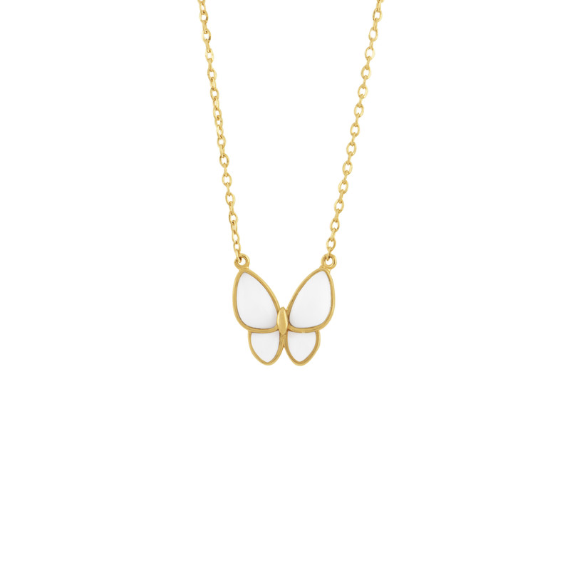 گردنبند طلا 18 عیار زنانه پولک مدل ونکلیف پروانه