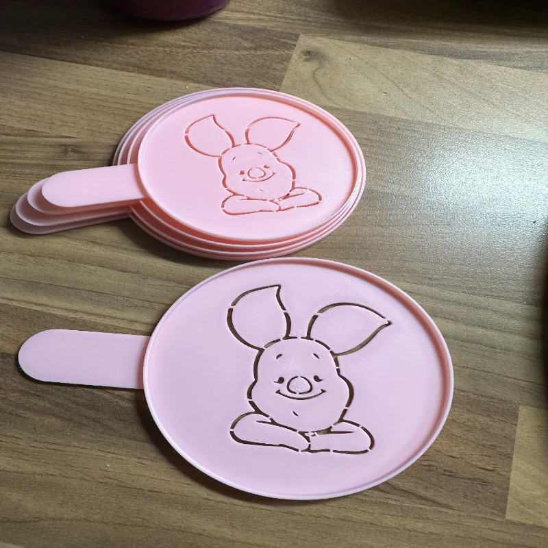 شابلون تزیین قهوه مدل Piglet