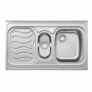 سینک ظرفشویی استیل روکار یک و نیم لگنه پلی استیل مدل پاشا کد 121