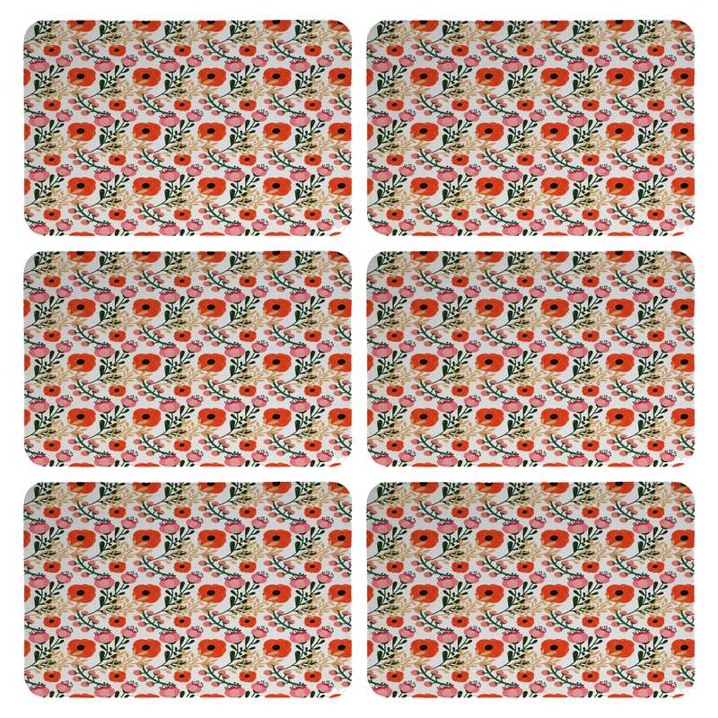 زیربشقابی طرح گل کد 9405 بسته 6 عددی