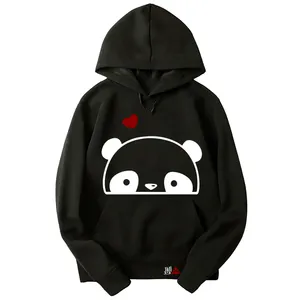 هودی دخترانه آلفامد مدل پاندا کد T07 رنگ نوک مدادی