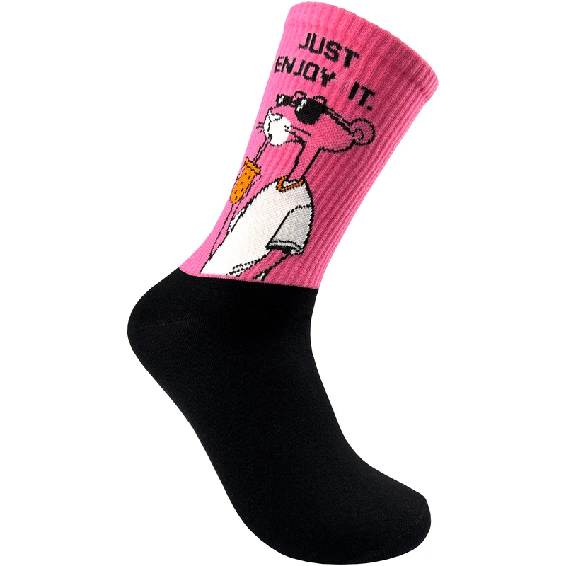 جوراب ساق بلند مدل پلنگ صورتی Just enjoy it