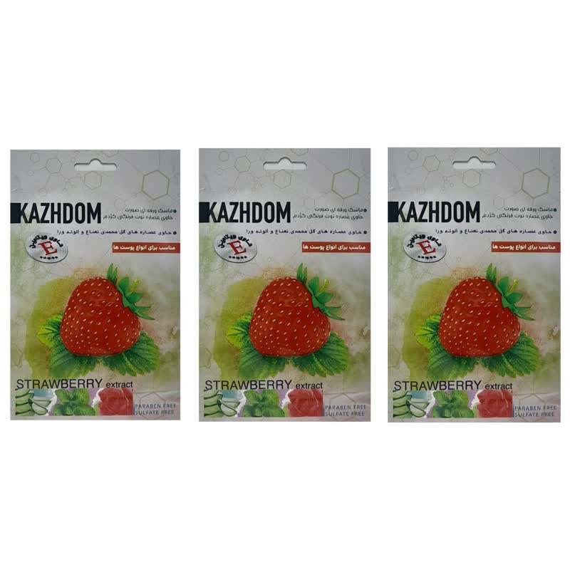 ماسک صورت کژدم مدل توت فرنگی وزن 25 گرم بسته سه عددی ماسک صورت کژدم مدل توت فرنگی وزن 25 گرم بسته سه عددی