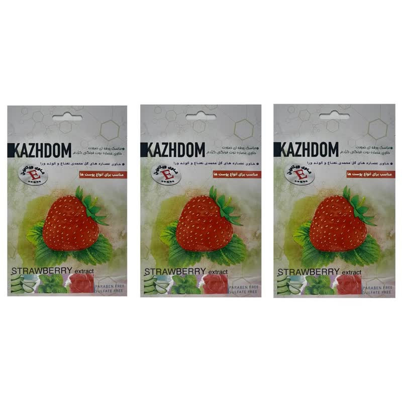 ماسک صورت کژدم مدل توت فرنگی وزن 25 گرم بسته سه عددی ماسک صورت کژدم مدل توت فرنگی وزن 25 گرم بسته سه عددی