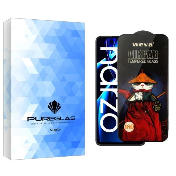 محافظ صفحه نمایش پیور گلس مدل NueGlas Airbag مناسب برای گوشی موبایل ریلمی Narzo N55