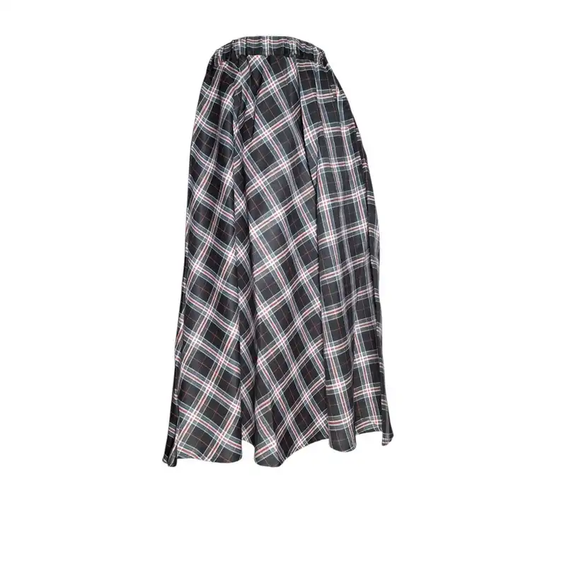 دامن نیم کلوش زنانه مدل چهارخانه  رنگ مشکی