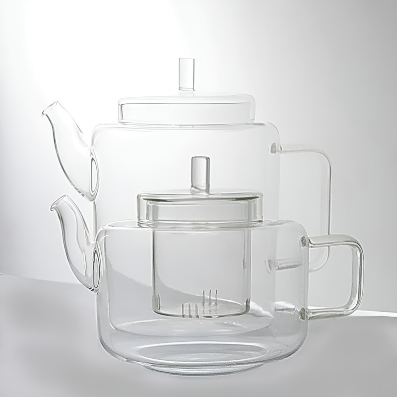 ست کتری و قوری مدل شیشه ای کد prx-2+1.2