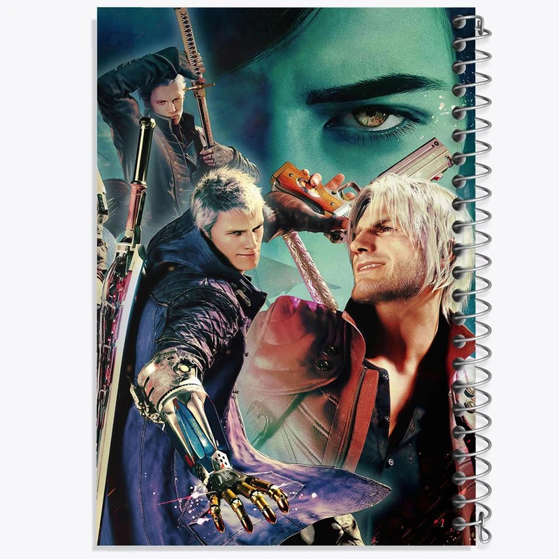 دفتر ژورنال نویسی 50 برگ خندالو مدل نقطه ای طرح بازی دویل می کرای Devil May Cry کد 30207