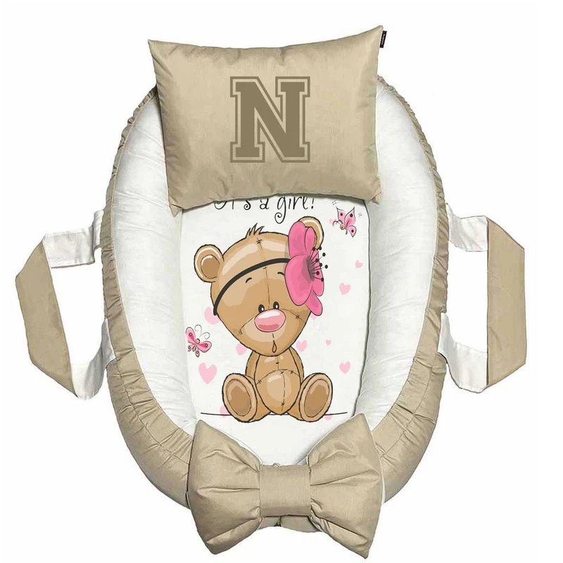 تشک غلت گیر نوزاد پاد آفرین مدل خرس طرح حرف N