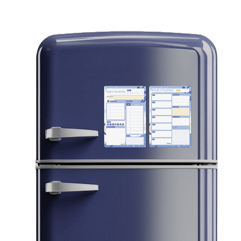 تخته وایت برد لاژید مدل آهنربایی طرح پلنر روزانه و هفتگی سایز 20X30 سانتیمتر مجموعه 2 عددی