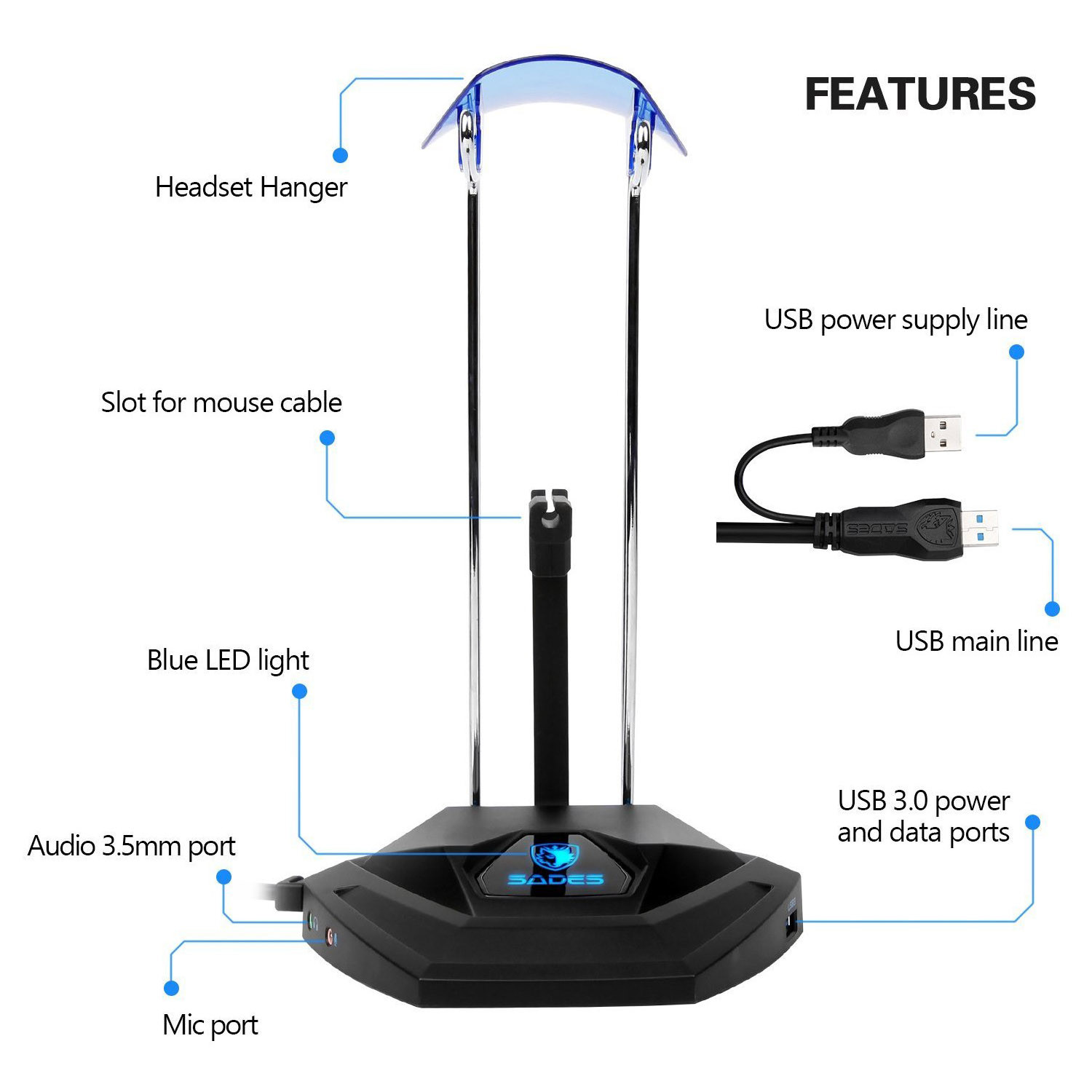 پایه نگهدارنده هدفون سیدز مدل Anubis Staff SA-W10