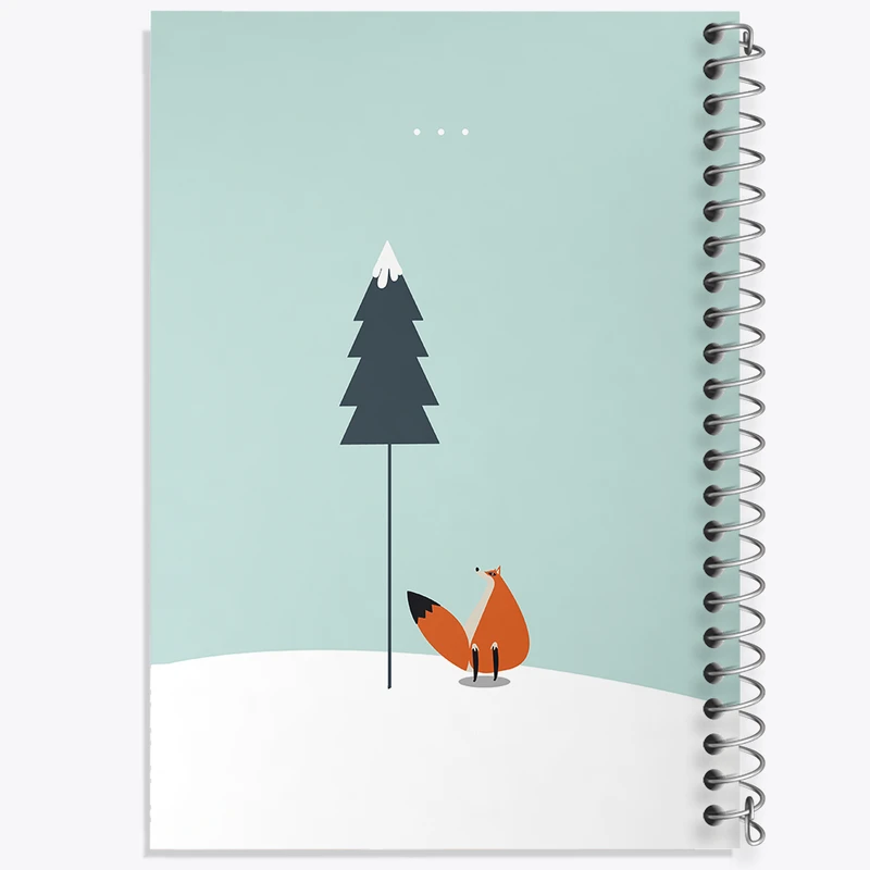 دفتر ژورنال نویسی 50 برگ خندالو مدل نقطه ای طرح درخت و روباه کد N2555