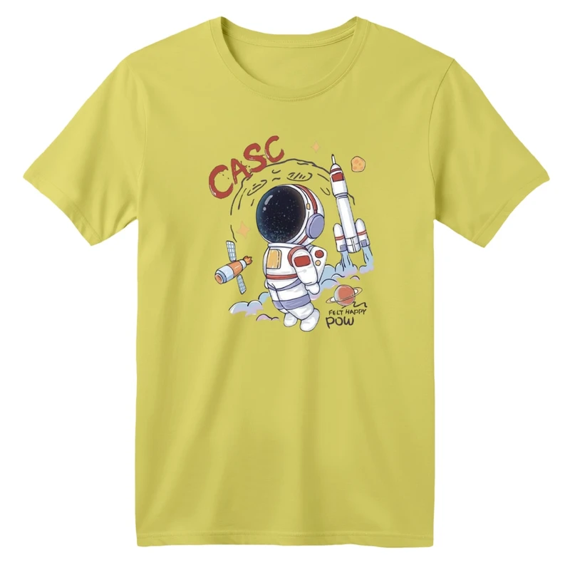 تی شرت آستین کوتاه بچگانه مدل فضانورد و موشک