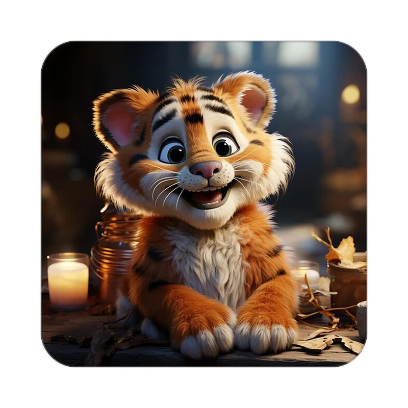 زیر لیوانی کاکتی طرح شیر مدل mp23165