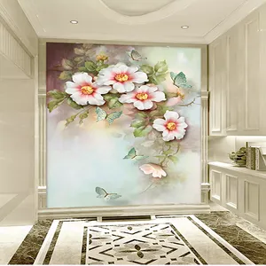 پوستر دیواری سه بعدی مدل نقاشی گل پروانه DVRF1972
