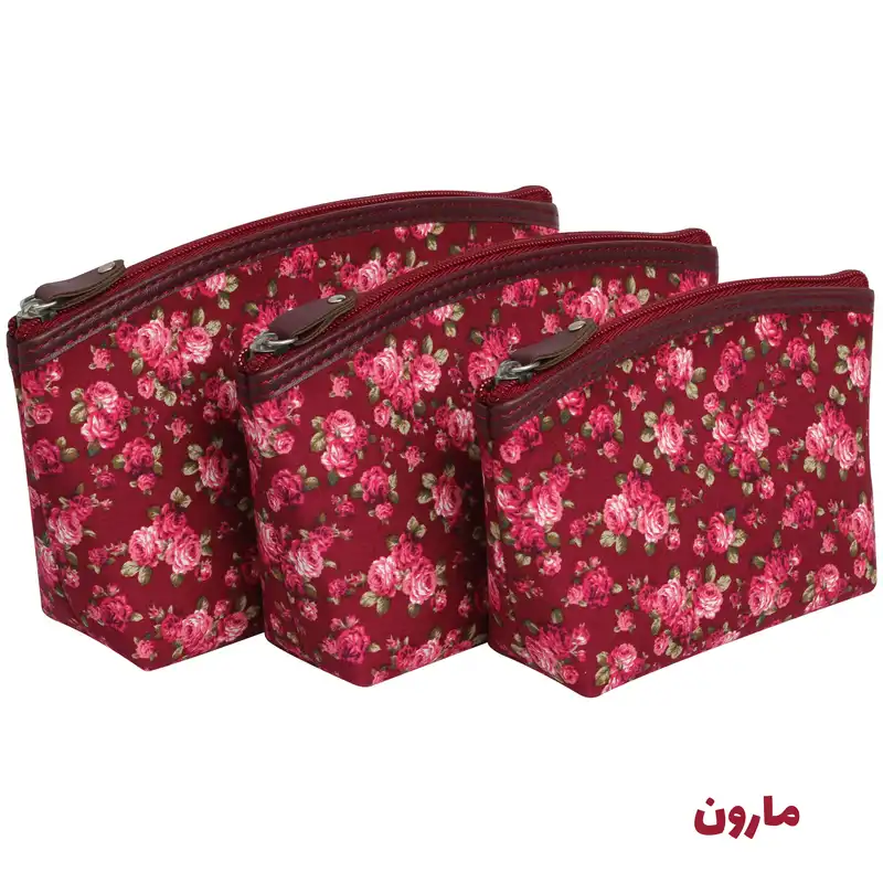 کیف لوازم آرایش زنانه سیب کد 16-Blb مجموعه 3 عددی