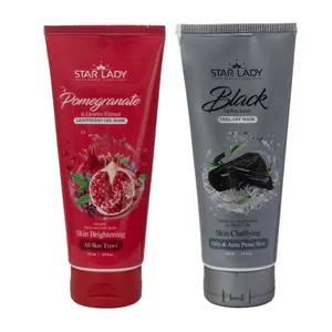 ژل ماسک صورت استارلیدی مدل انار به همراه ماسک صورت استارلیدی مدل ذغال فعال و شیباتر حجم 175 میلی لیتر