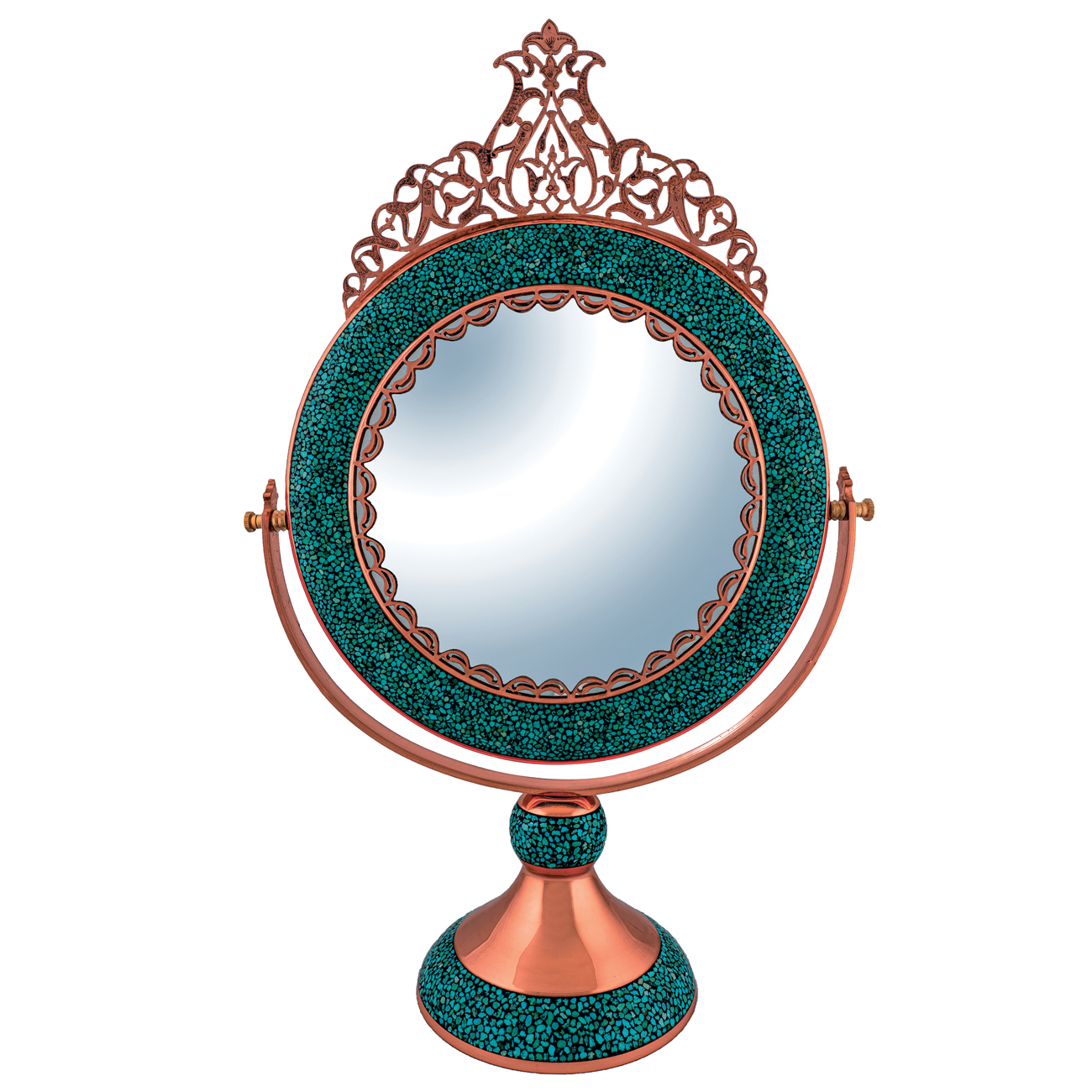 آینه فیروزه کوبی مسجدی مدل تاج دار کد F117