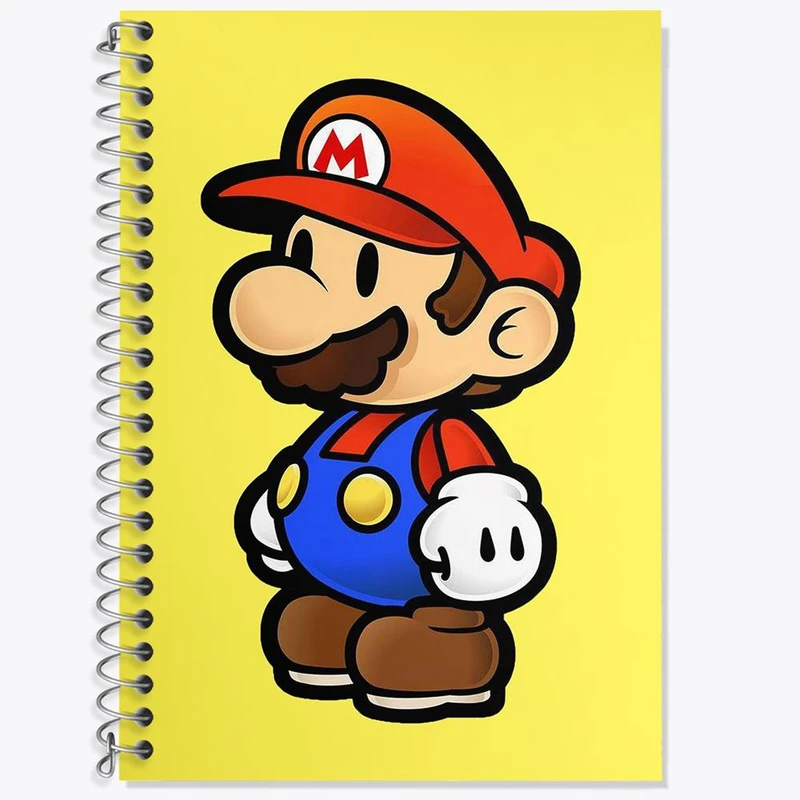 دفتر زبان 50 برگ خندالو مدل دو خط طرح سوپر ماریو کد 30419