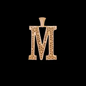 آویز گردنبند طلا کم اجرت 18 عیار زنانه ناریا مدل M کد M21