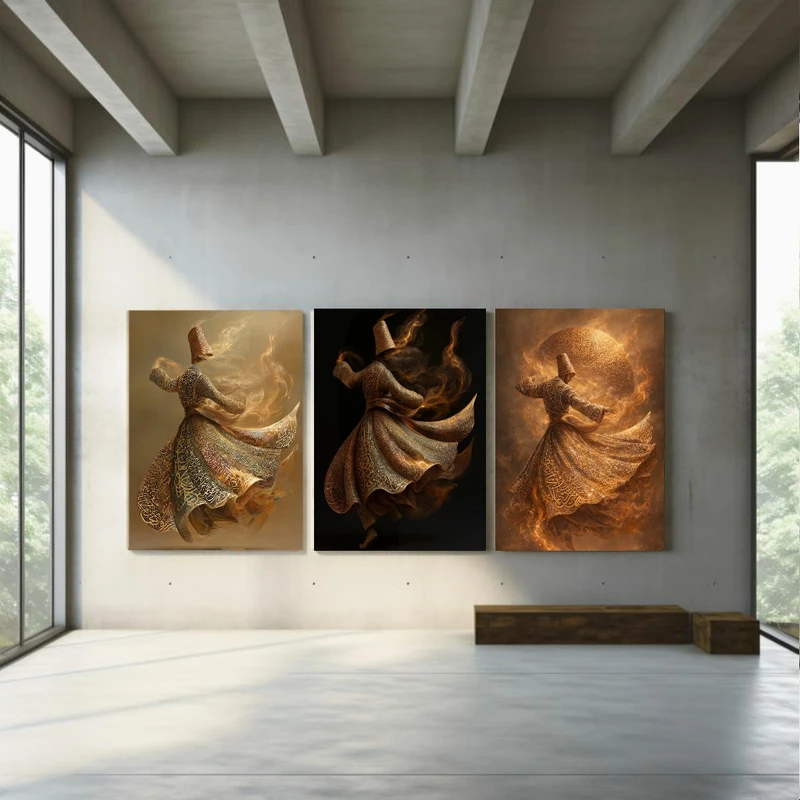 تابلو بوم طرح رقص سماع مدل آتشین کد PB471558 مجموعه سه عددی