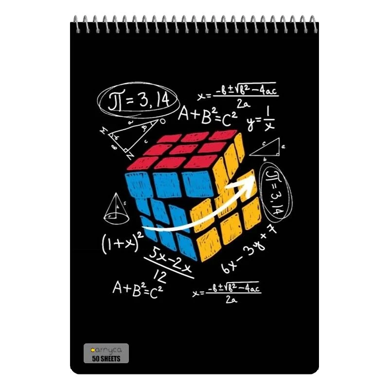 دفتر نقاشی 50 برگ سیمی کارنیکا طرح ریاضیات Mathematics کد 41298