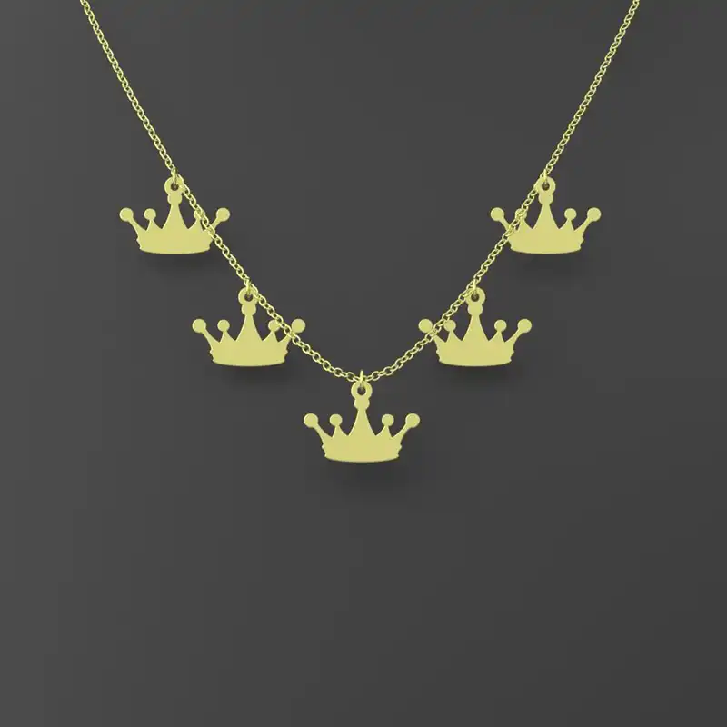 گردنبند طلا 18 عیار زنانه مدوپد مدل تاج کد RNA12321