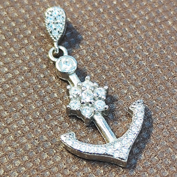 آویز گردنبند نقره زنانه نقره جات بافندگان مدل لنگر کد 848