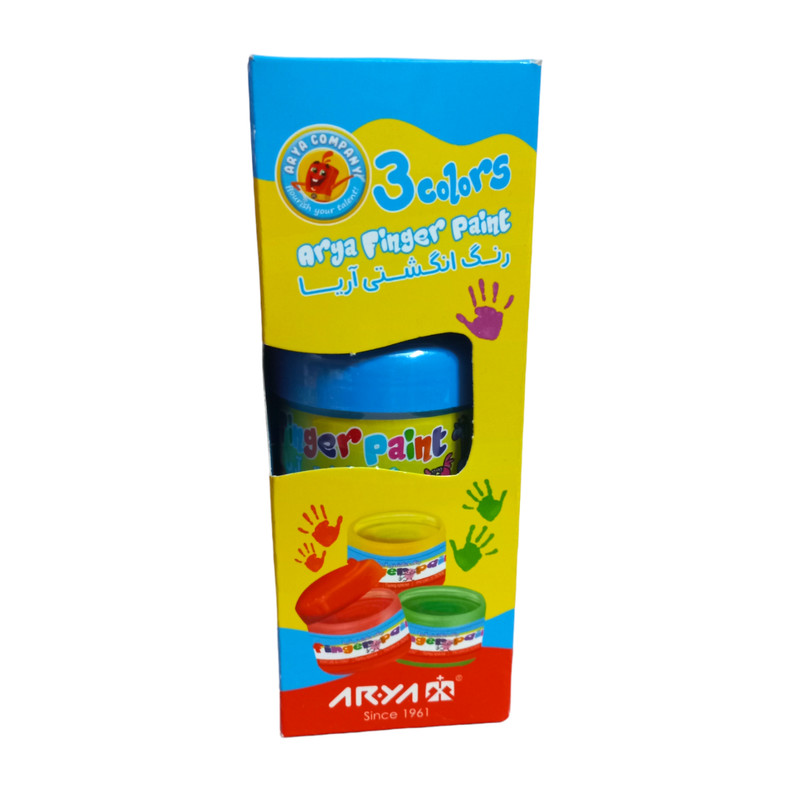 آبرنگ 12 رنگ آریا مدل 01 به همراه رنگ انگشتی