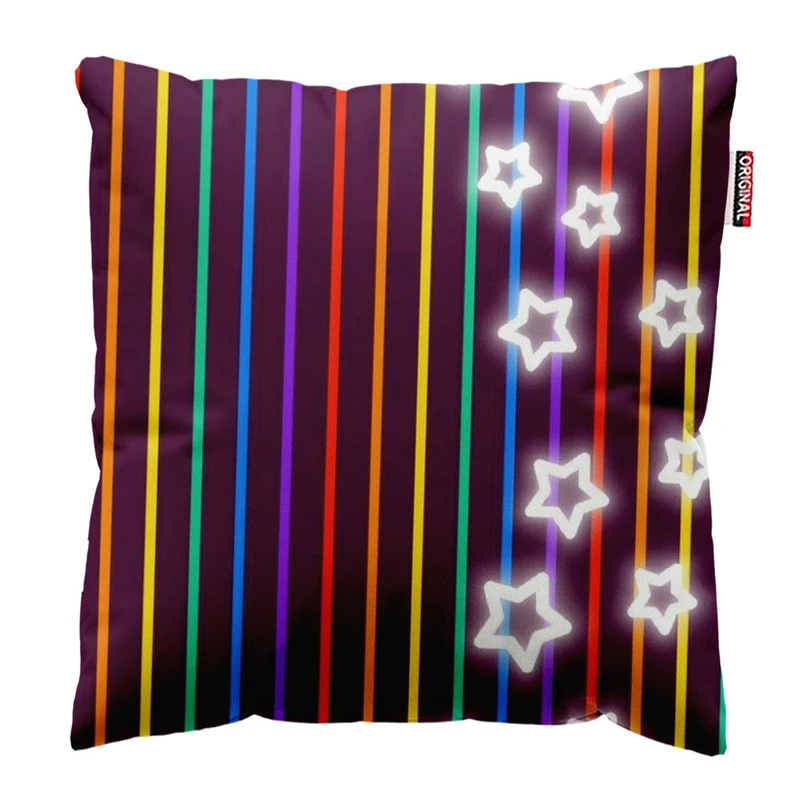 کوسن پاد آفرین طرح ستاره و خط های رنگی کد 2789 سایز 30*30 سانتی متر