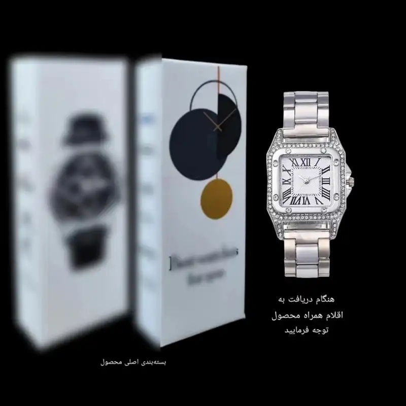 ساعت مچی عقربه ای زنانه مدل کلاسیک قاب دور نگین بند فلزی