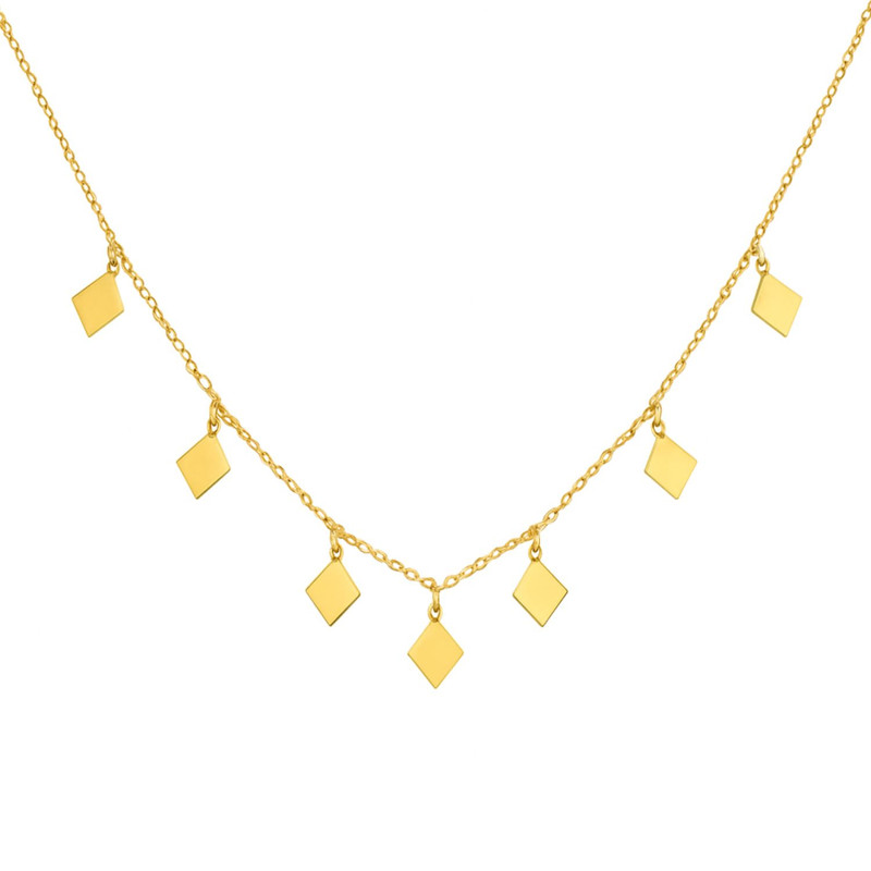 گردنبند طلا 18 عیار زنانه با طرح حلقه‌ای (فلامینگو) گالری قو طلایی مدل لوزی