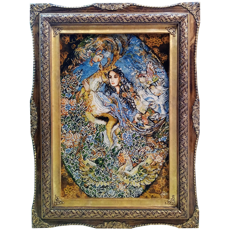 تابلو فرش دستباف مدل نیاز نوازش کد YM.294