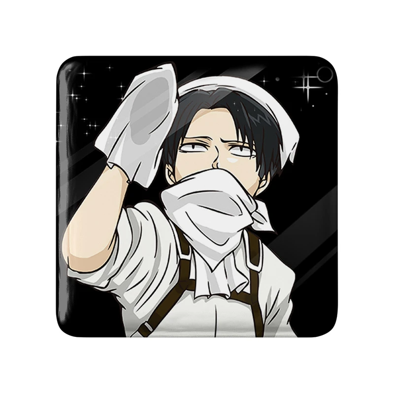 مگنت خندالو طرح لیوای انیمه اتک آن تایتان Attack on Titan  مدل مربعی کد 18560