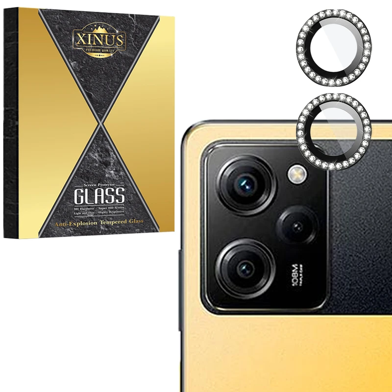 محافظ لنز دوربین شیشه‌ای ژینوس مدل RINX مناسب برای گوشی موبایل شیائومی Poco X5 Pro 5G