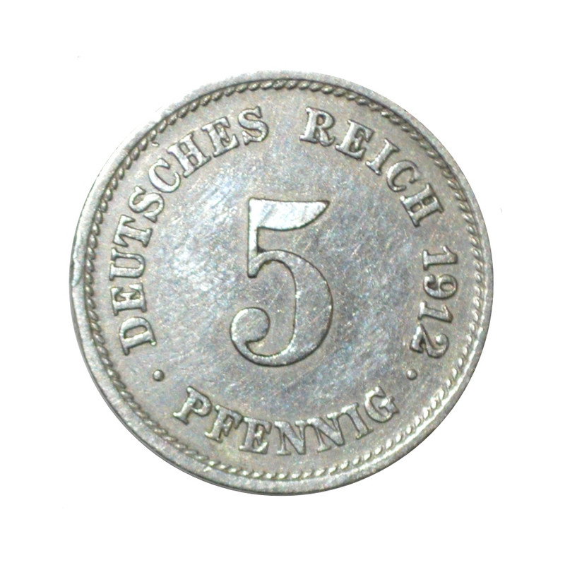 سکه تزیینی طرح کشور آلمان رایش مدل 5 فینینگ 1912 میلادی 