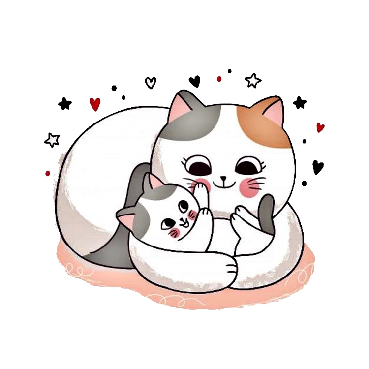 استیکر پارچه و لباس پاد آفرین مدل گربه  کیوت کد 797