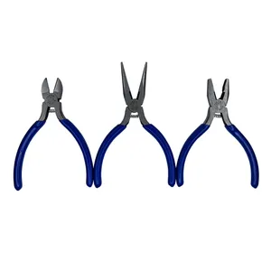 انبر دست و سیم چین و دم باریک تاکومی مدل AUH-3 سایز 5 اینچ مجموعه 3 عددی