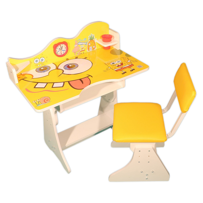 ست میز تحریر و صندلی کودک مدل باب اسفنجی